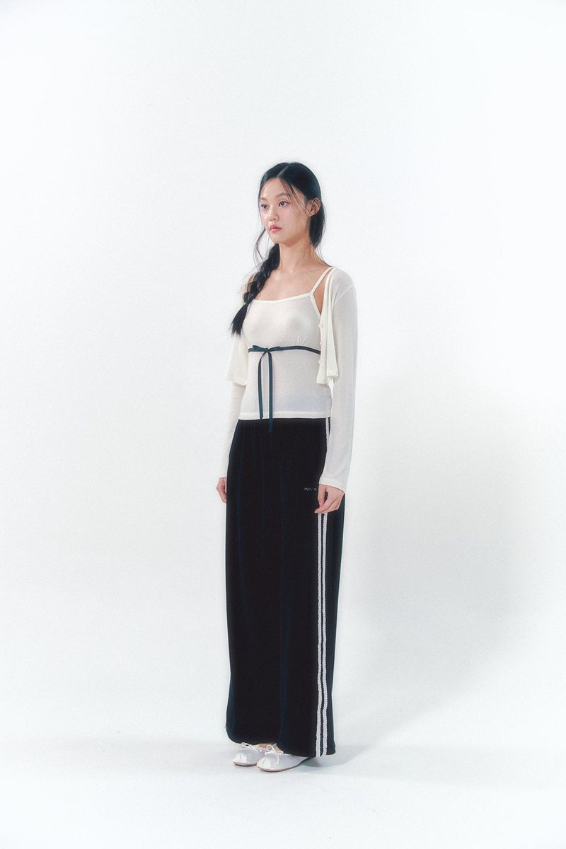 Velvet Lace Track Pants Black