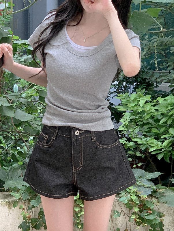 バイオウォッシングベーシックショートスリーブTシャツ(3color)