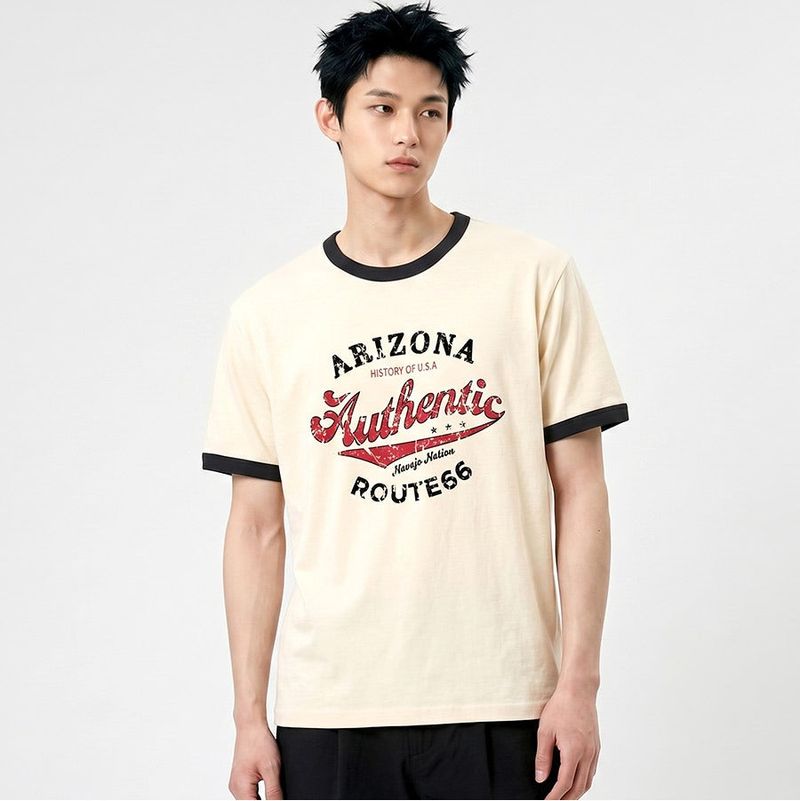 UNDEROFF(アンダーオフ)の「Essential Standard Short-Sleeve Ringer T-Shirt Arizona Cream(Tops)」