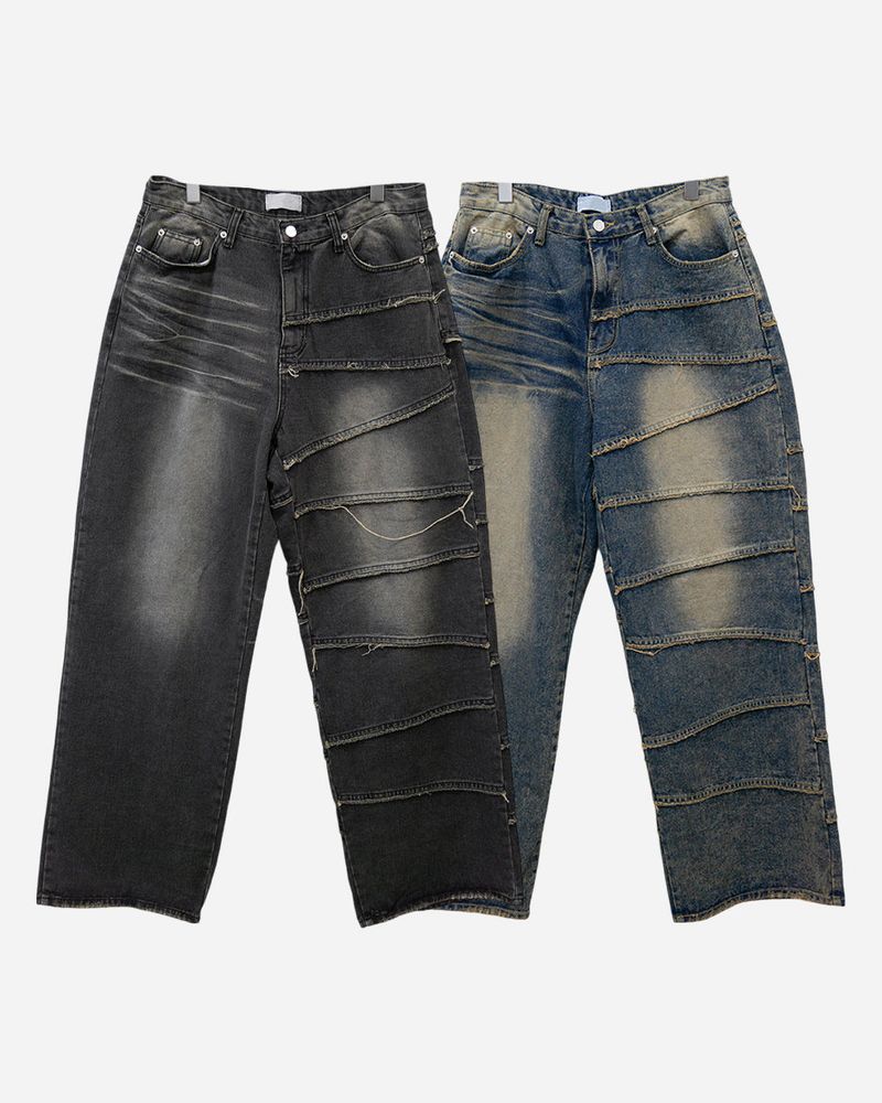 Unbalanced Cutting Denim Pants
