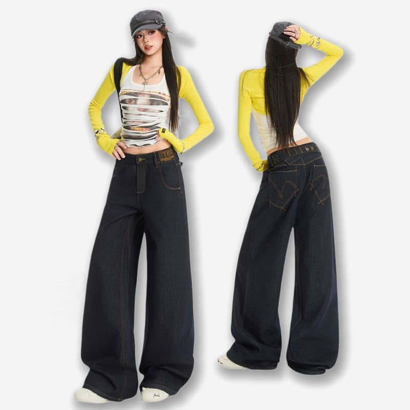La mode MAQI（ラ モード マキ）の「パリバックルハイウエストバレルデニムジーンズ（パンツ）」