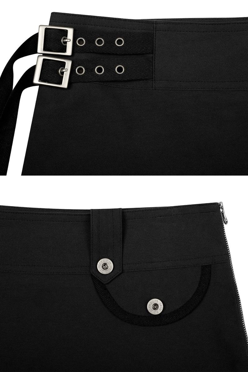 RUE BELTED MINI SKIRT black