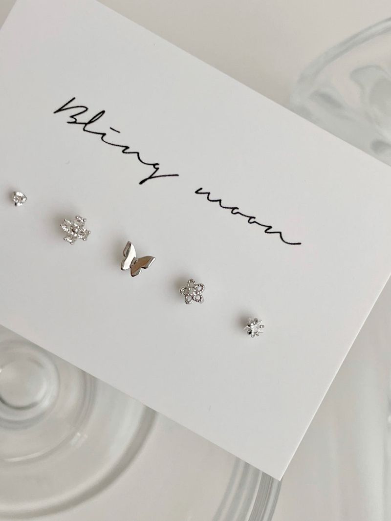 [5 set] mini flower butterfly piercing set