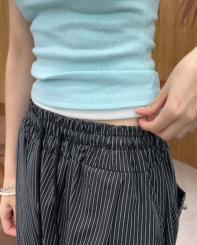 Rael Ribbed Square Neck Slim Sleeveless