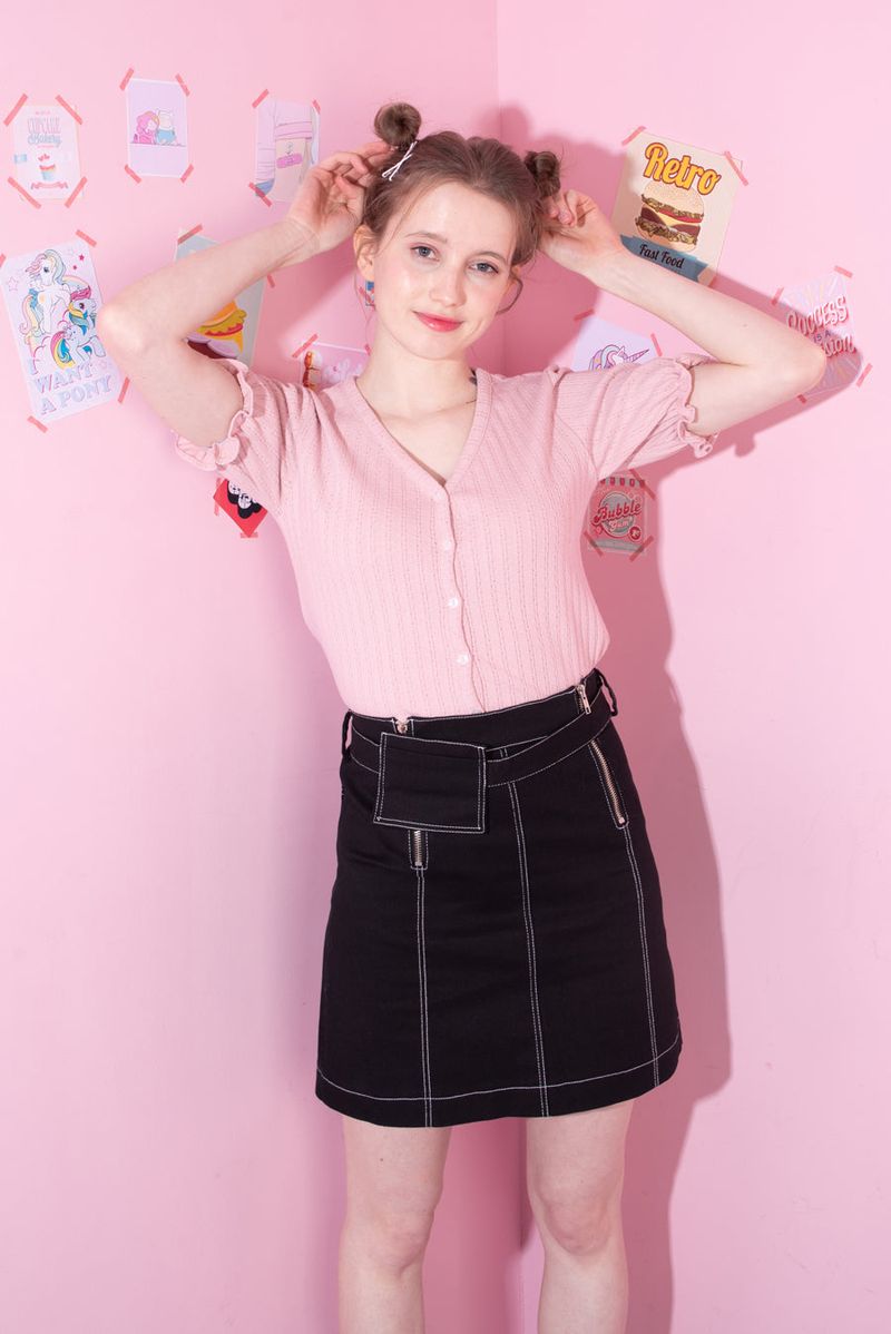 stitch belt skirt