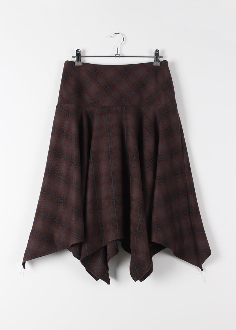 CHECK FLARE SKIRT