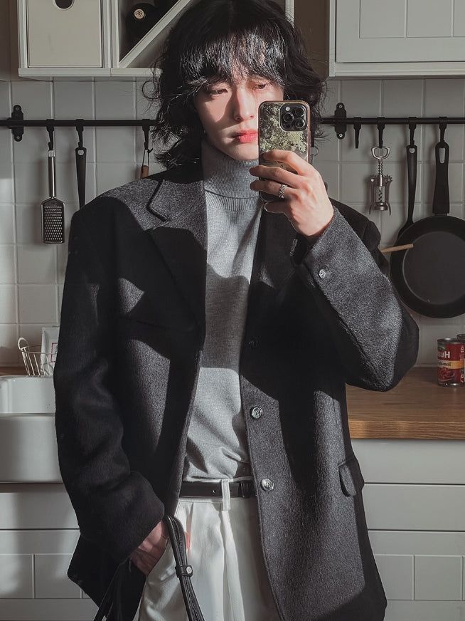 Line wool loose fit blazer