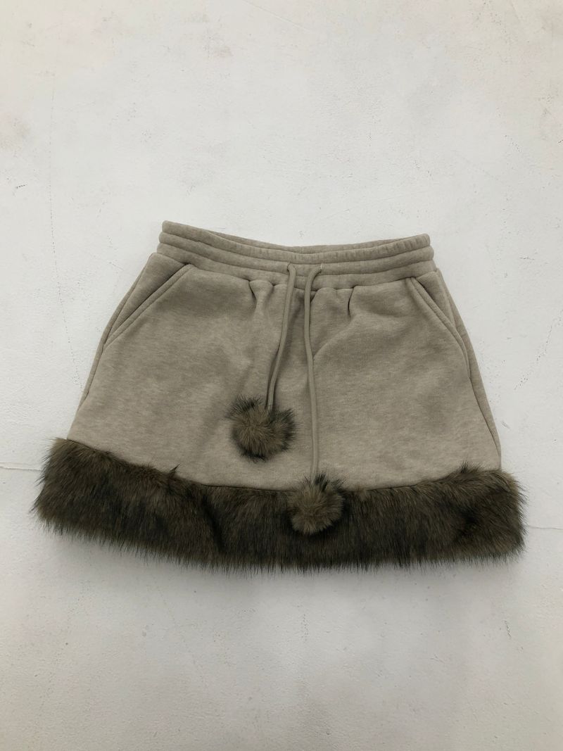 Soft Fur Brown Sweat Skirt