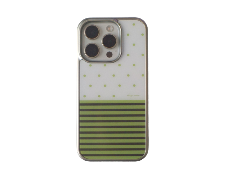 shop.nuee（ショップニュイ）の「ドットストライプス グリーンティー(silver glass)（スマホグッズ/小物）」