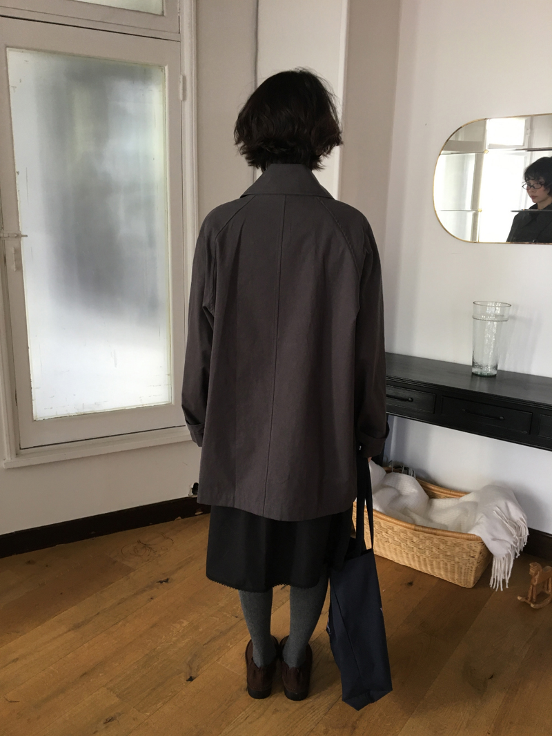 Belted trench half coat (2color)