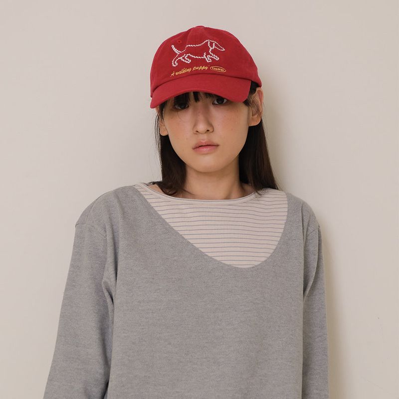 Red Washing Puppy Cap