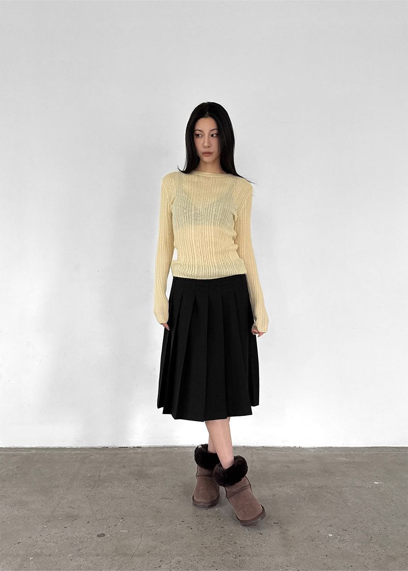 [MADE] Pretzel Pleated Midi Skirt