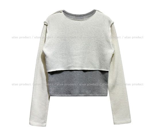 Linz Two-Tone Layered Knit Cardigan