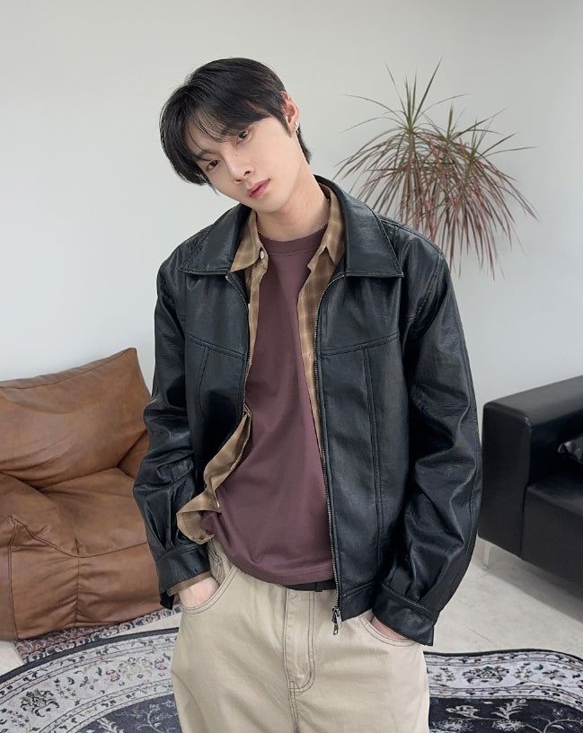 Mayden Crop Leather Jacket