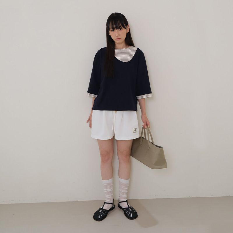 Navy Layered PK Tee