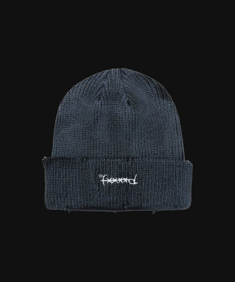 F****D SIGN BEANIE DAMAGE -SHADOW BLACK-