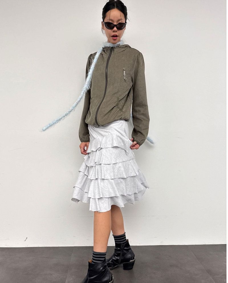 PEONY SKIRT IN W/MELANGE