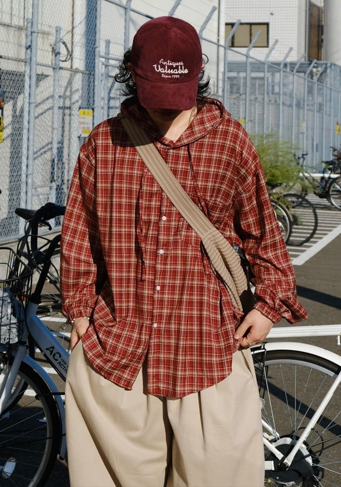 SEMIKAJI（セミカジ）の「[SEMADE] City Check Overfit Hoody Shirts（Tops）」