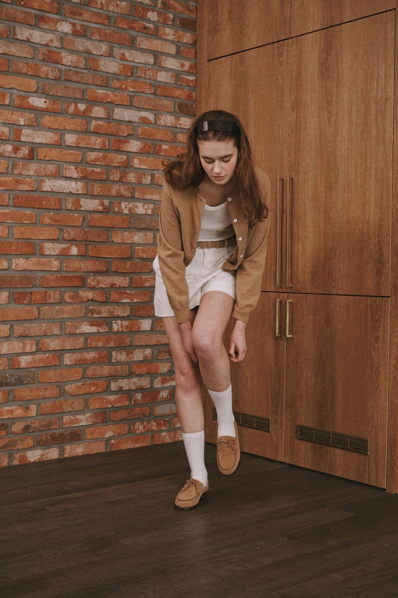 Camel round cardigan (Camel)