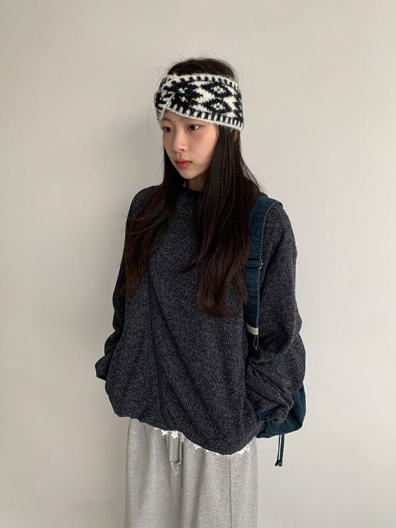 BAON（バオン）の「Pub Diagonal Knit Hood Zip-Up（Tops）」