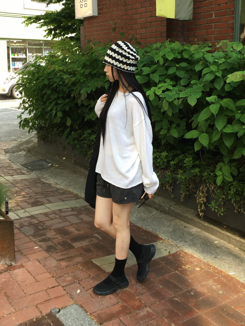 Milk Striped 3/4 Length Shorts (5c)