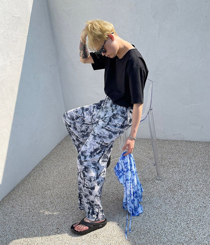 [Made] Printed Pleats Pants (2 colors)