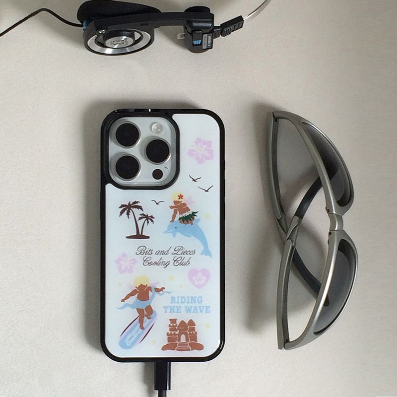 Surfing angel case (silver)