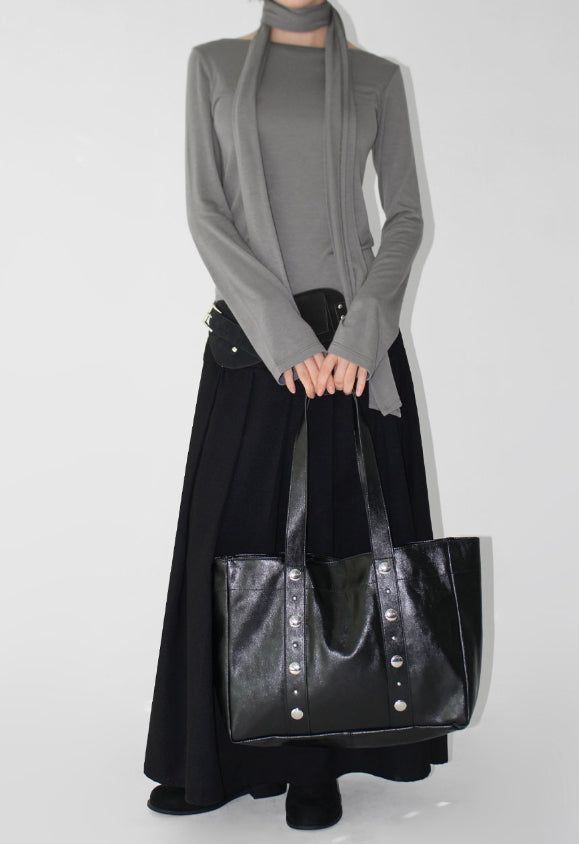 FLUID PLEATS LONG SKIRT