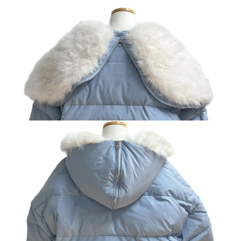 Ice Bloom Fur-Collar Duck Down Short Puffer