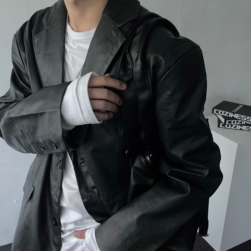 LC Epeel Two Burton Black Leather Blazer