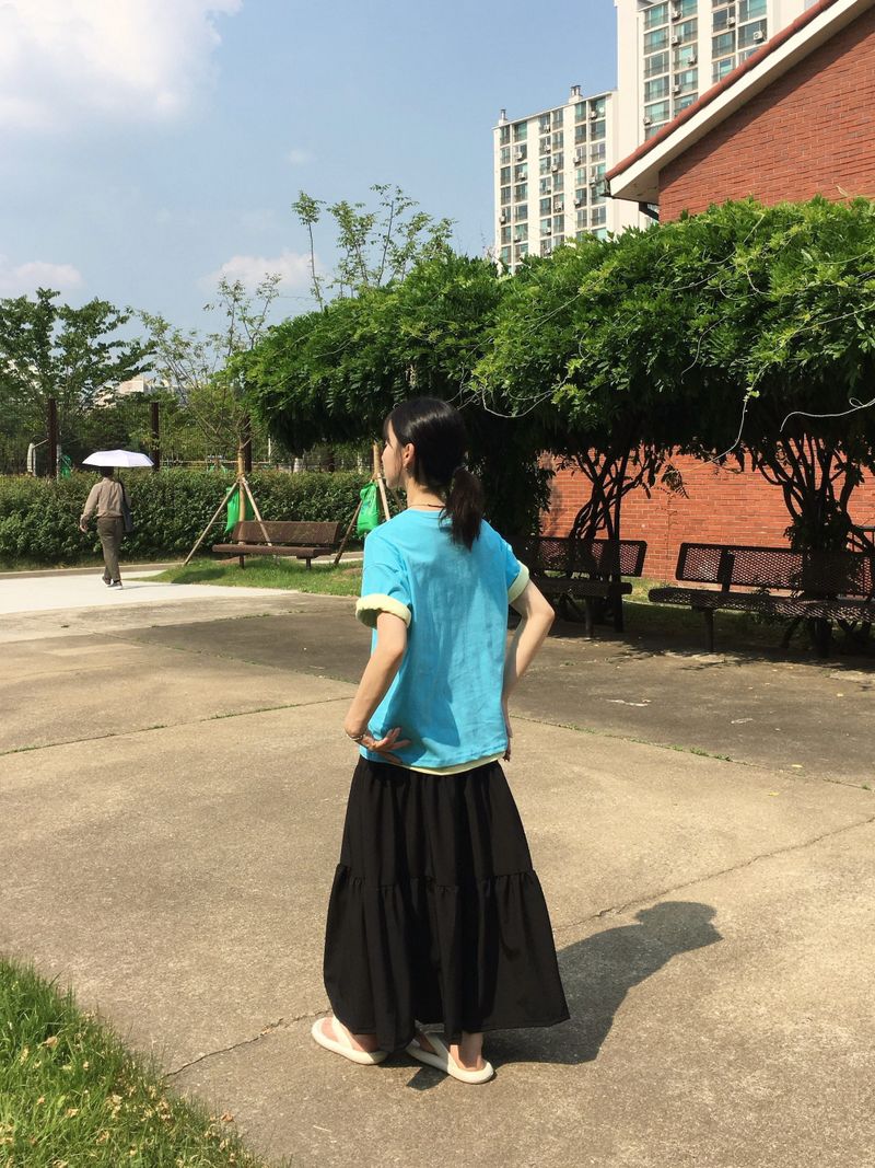 Flora Triple-Ruffle Long Skirt (2 Colors)