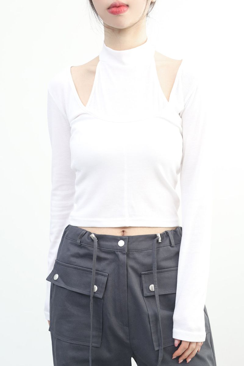 NONCODE（ノンコード）の「Rose Halter Neck Off Shoulder T-Shirt（Tops）」