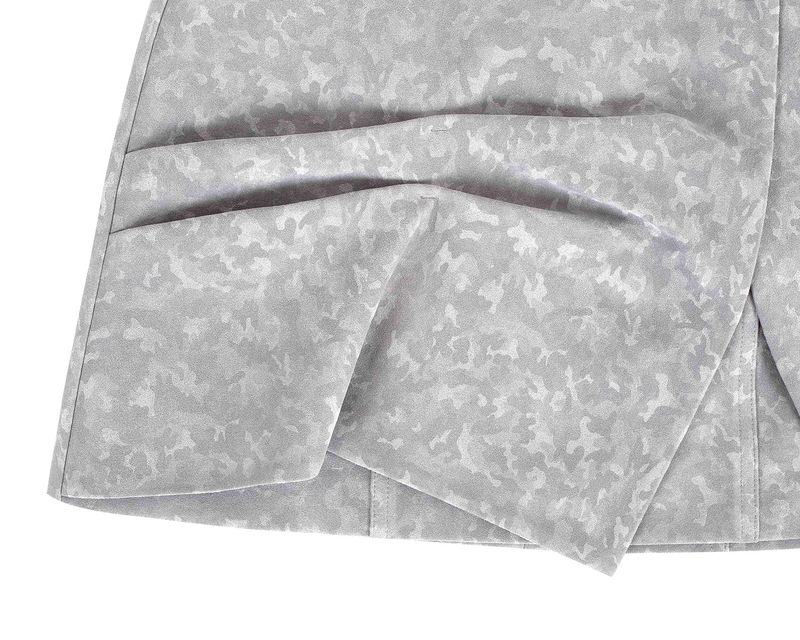 DOZI - Suede Mini Wrap Skirt _ Light Grey
