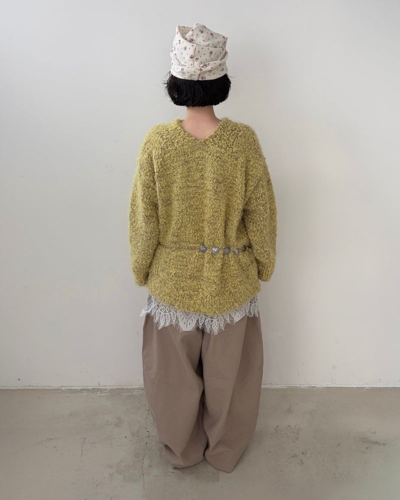 Slant Button Denim Pants
