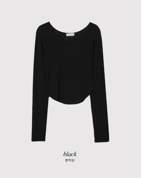 Basic U-neck Slim Long Sleeve T-shirt (5color)
