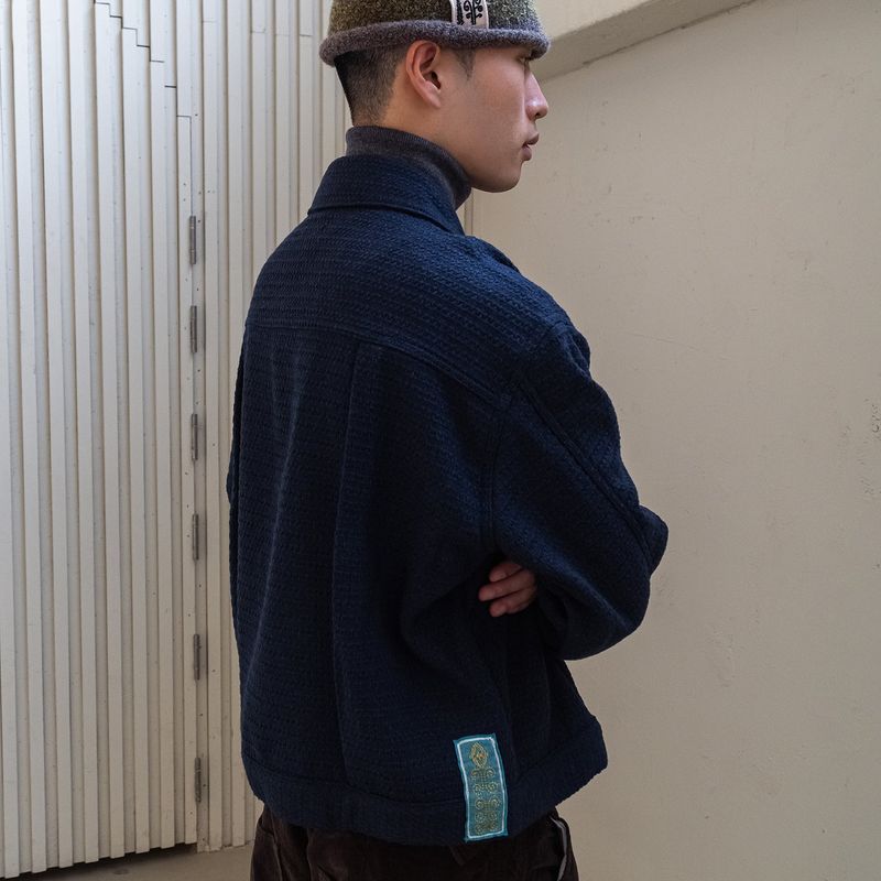 Weave trucker jacket / Navy