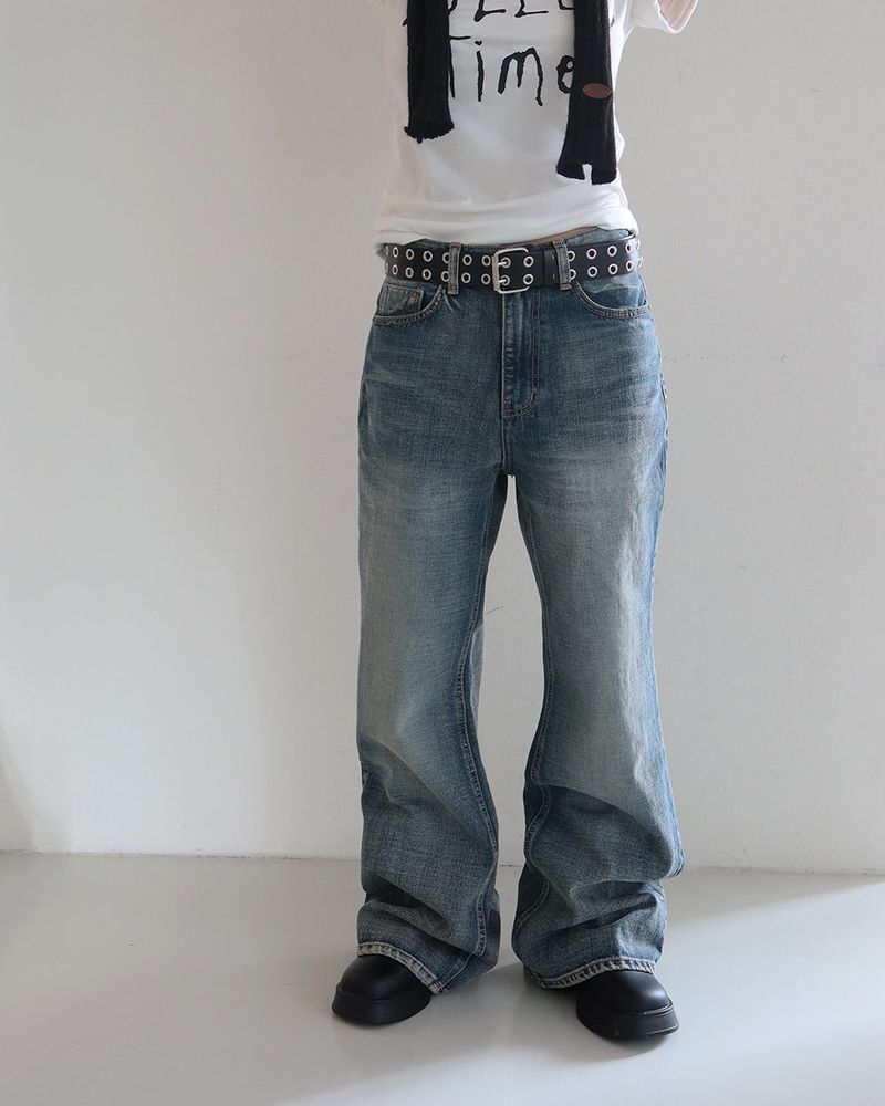 Delight-J（ディライトジェイ）の「Boy Fit Straight Wide Bootcut Jeans（Pants）」