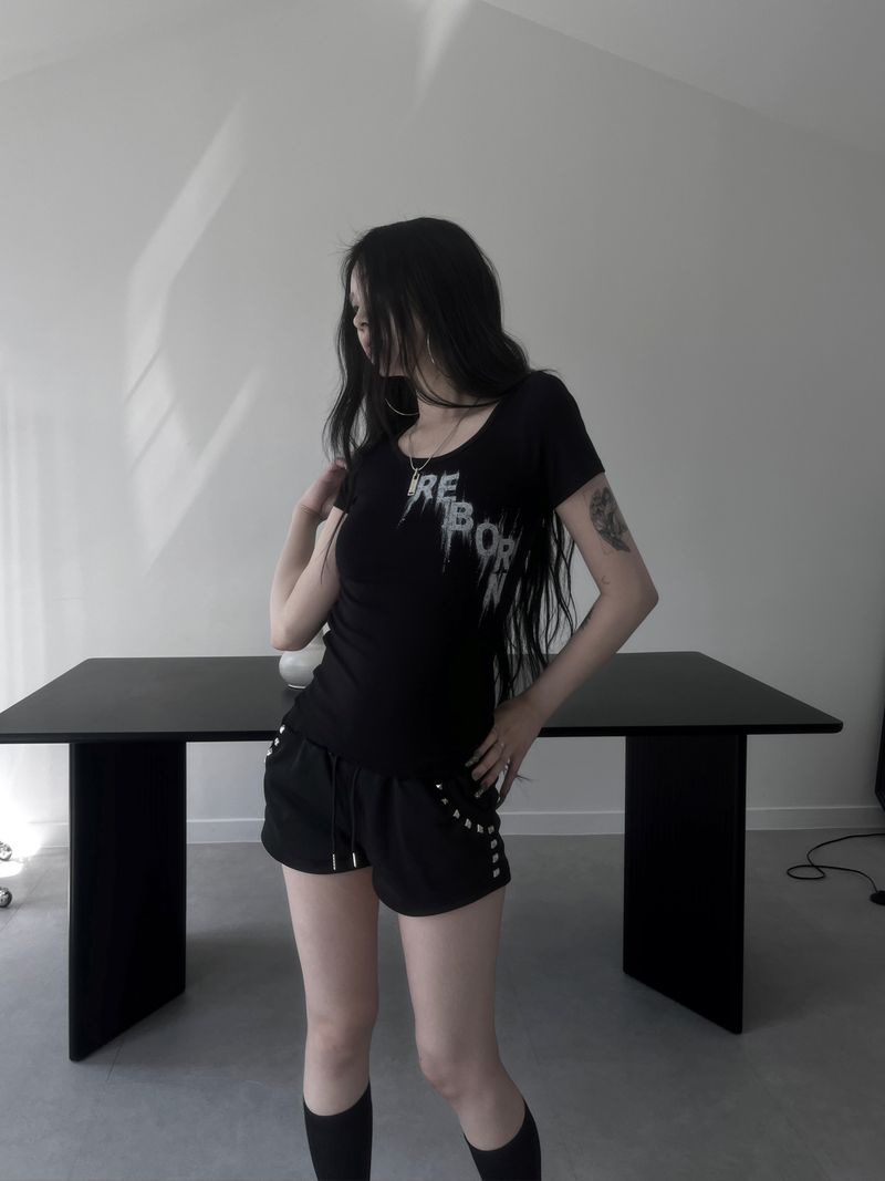 spray print short sleeves (3color)