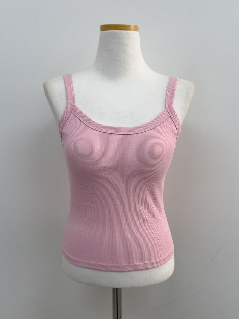 Ribbed U-neck Bra Top Sleeveless