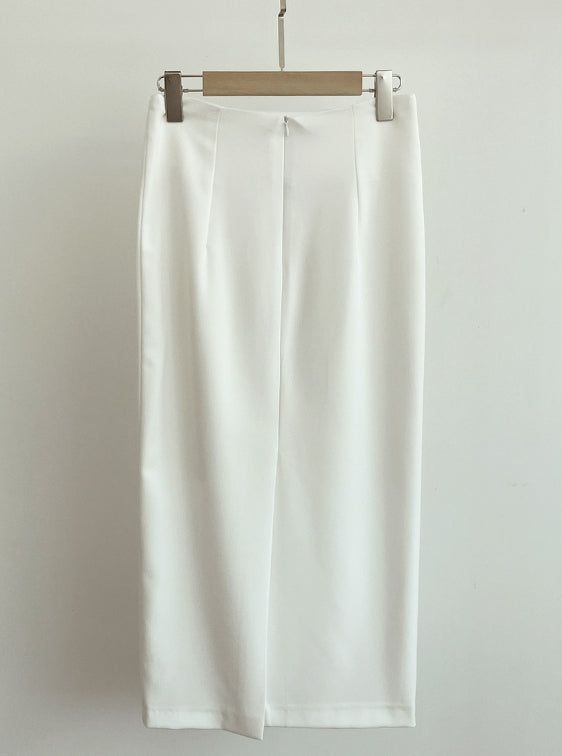 Laend Cool Basic Back Slit H-Line Skirt