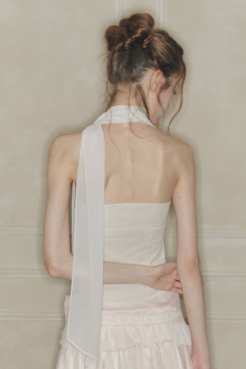 MIDNIGHT HALTER TOP cream