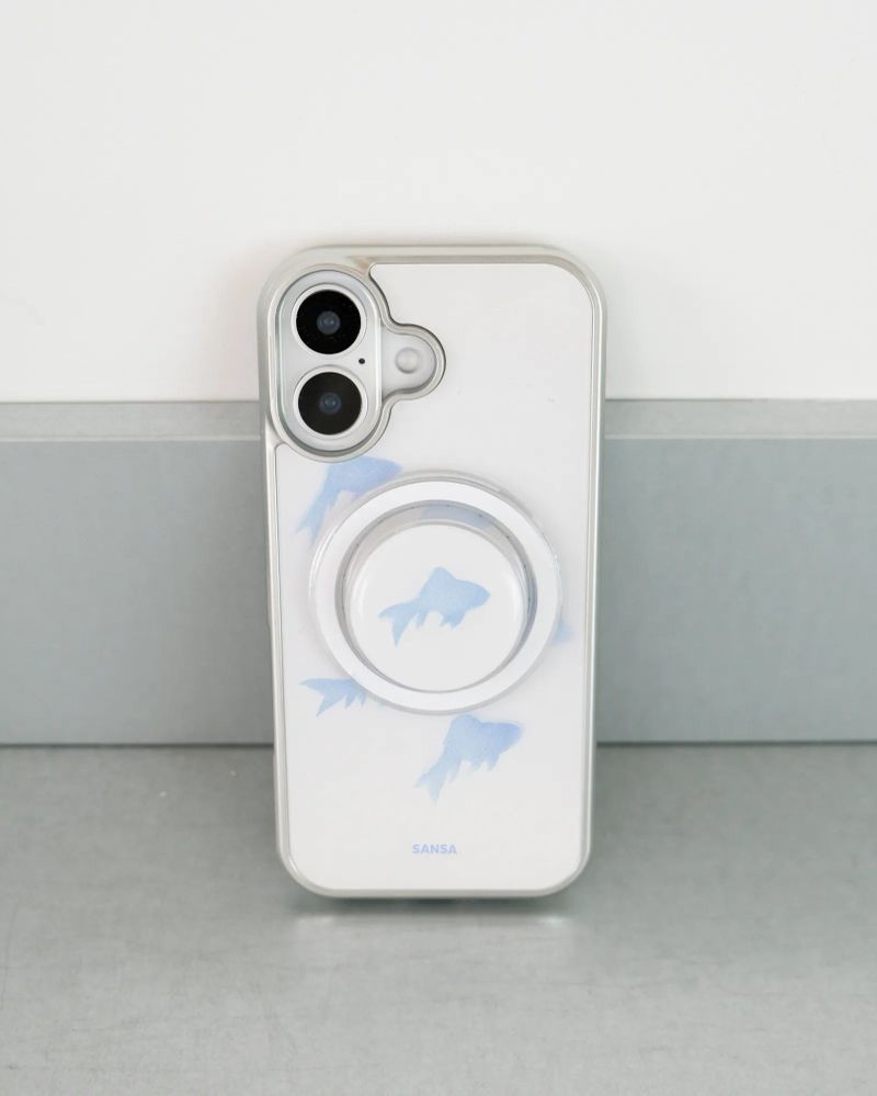 Blue Fish_Silver iPhone Galaxy Case(MagSafe)