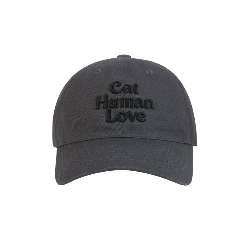 CAT HUMAN LOVE BALL CAP_CHARCOAL
