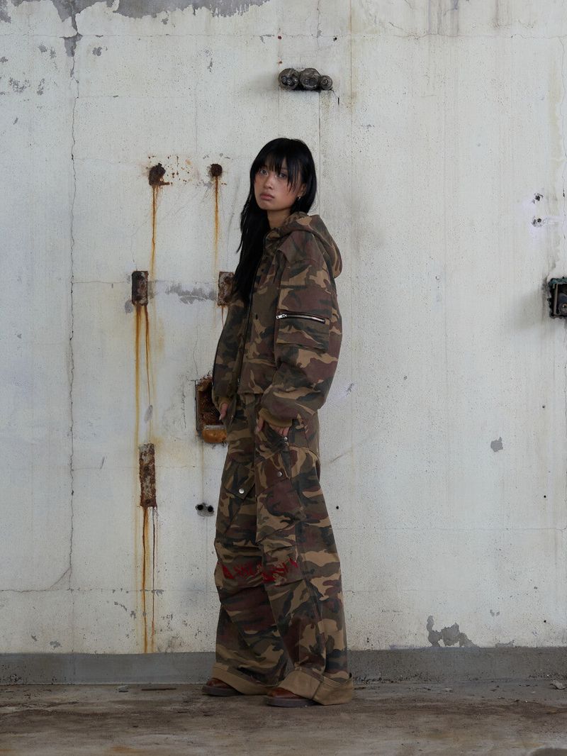 Circle Denim Bomber Jacket (Camo)