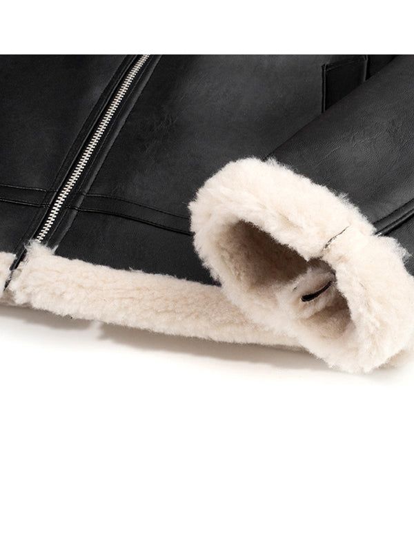 RG B-3 Mouton Jacket (Black/Beige)
