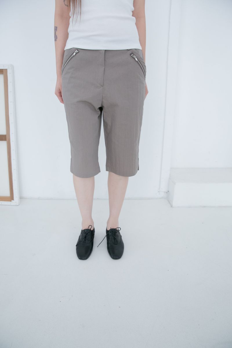 zipper slit capri pants(2colors)
