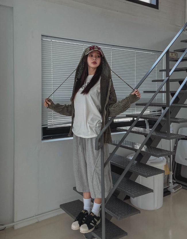 ON Dying Damage Mesh Hood Zip Up