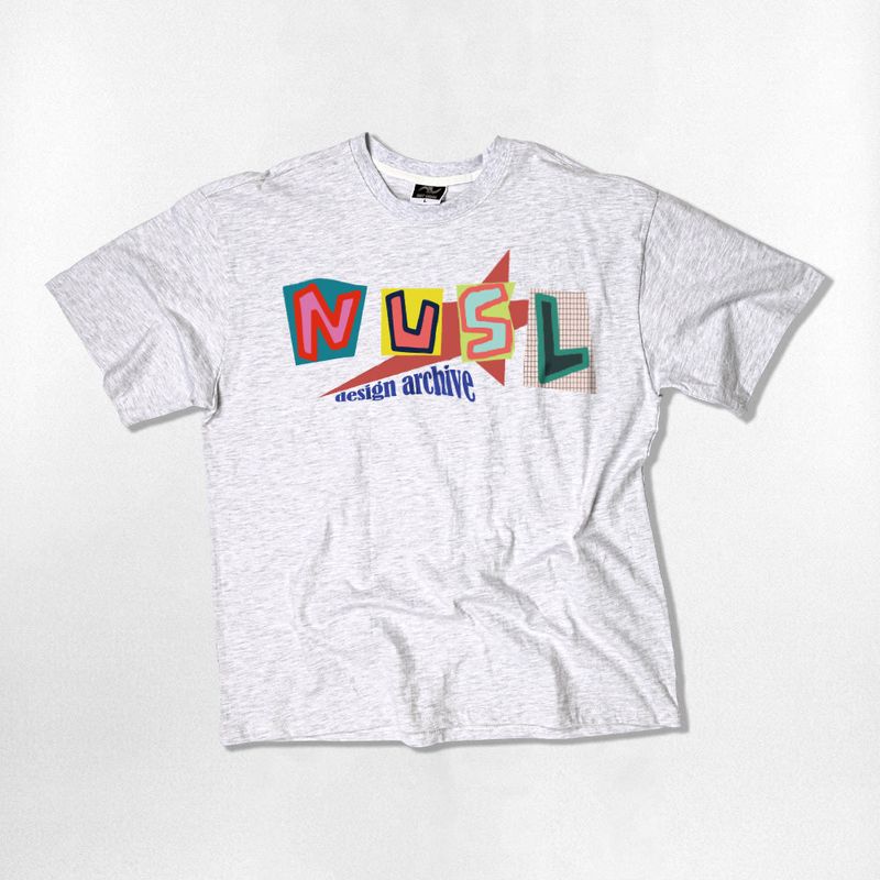 Grid Font Over-fit T-Shirts - 4COLOR