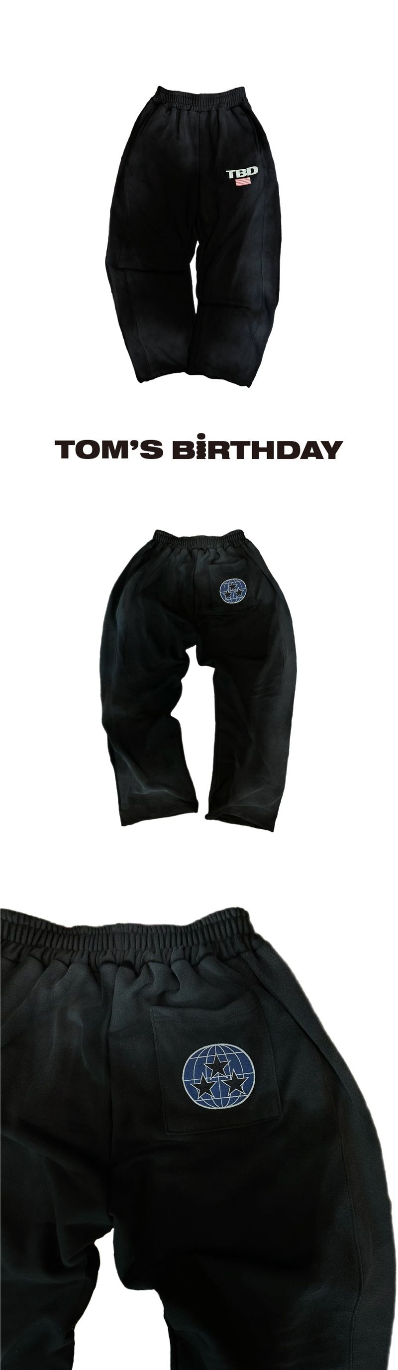 TBD World Logo Spray Jogger Pants Black