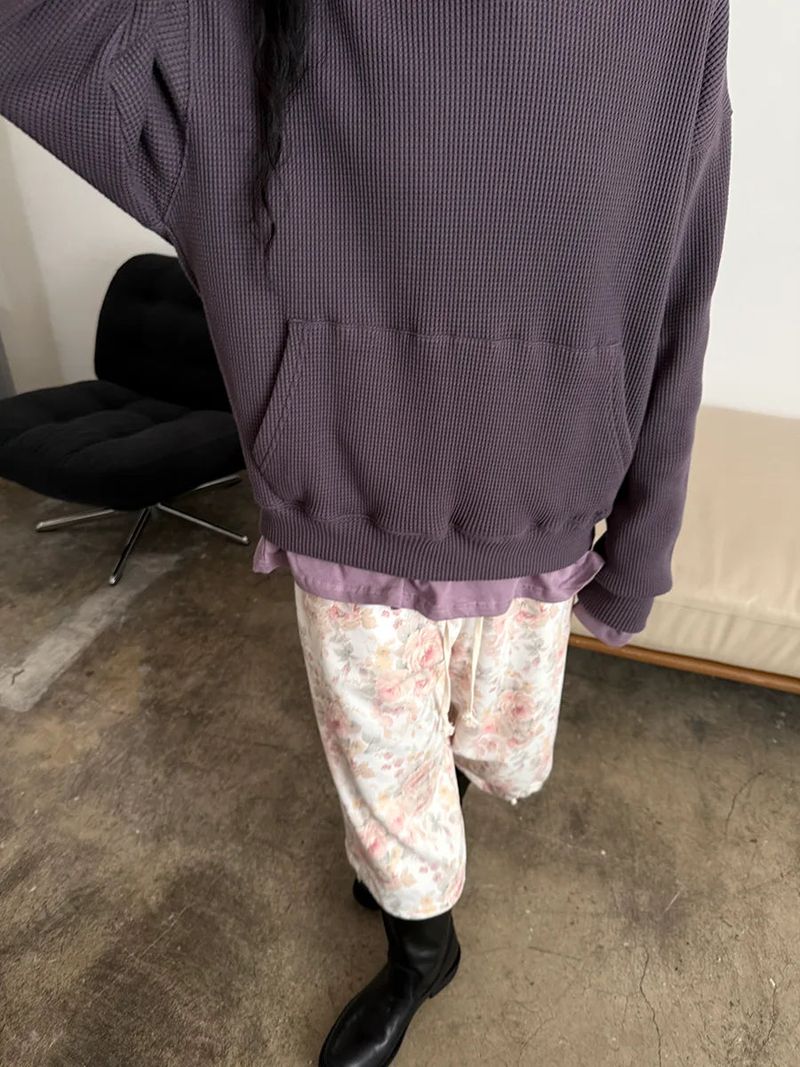 waffle crop hoodie